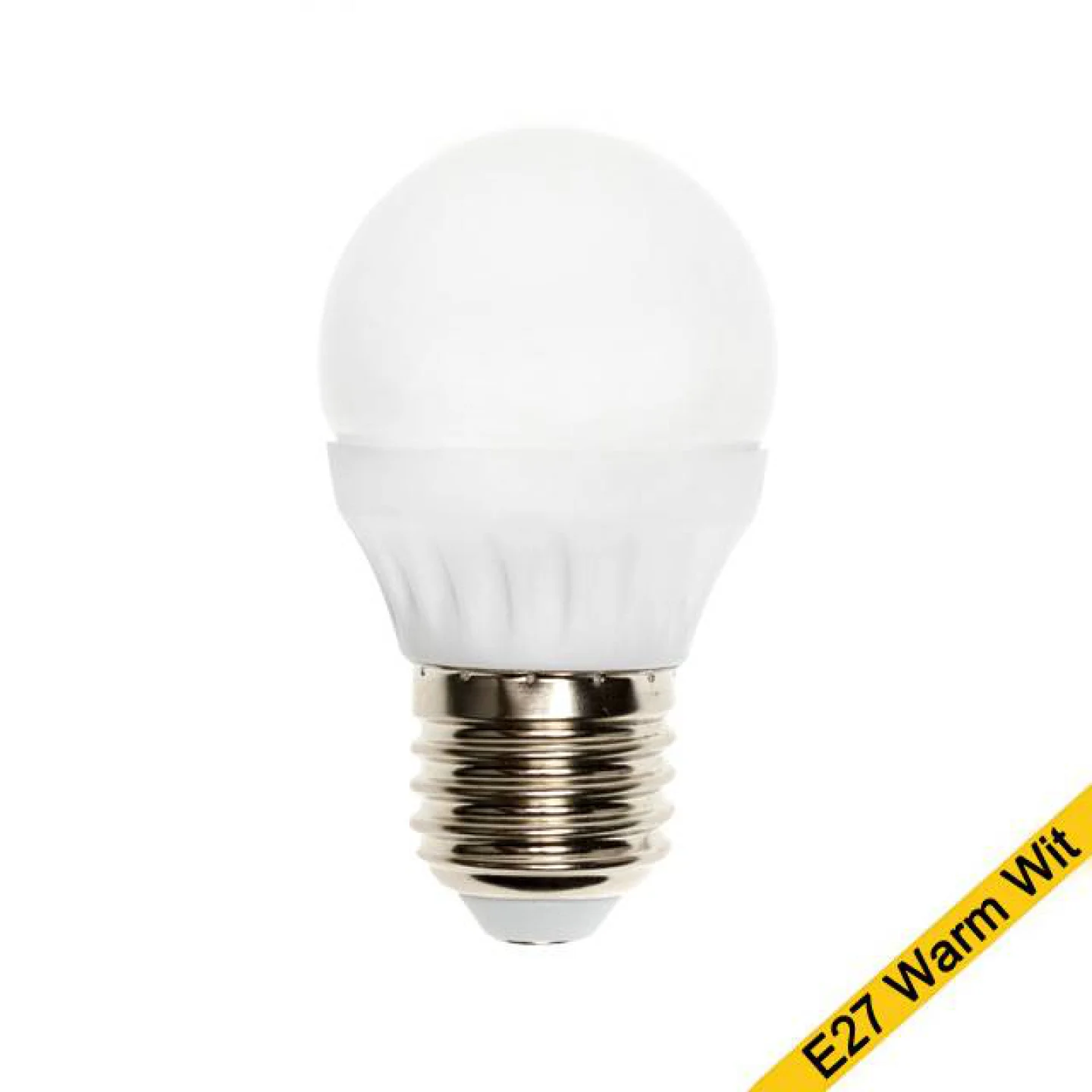 Led kogellamp 4W E27 warm wit licht.