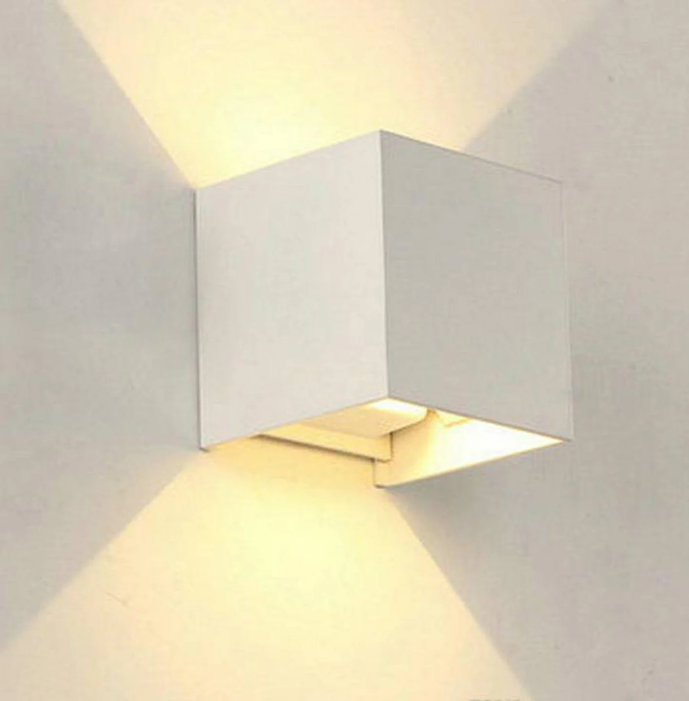 led wandlamp buiten wit vierkant.