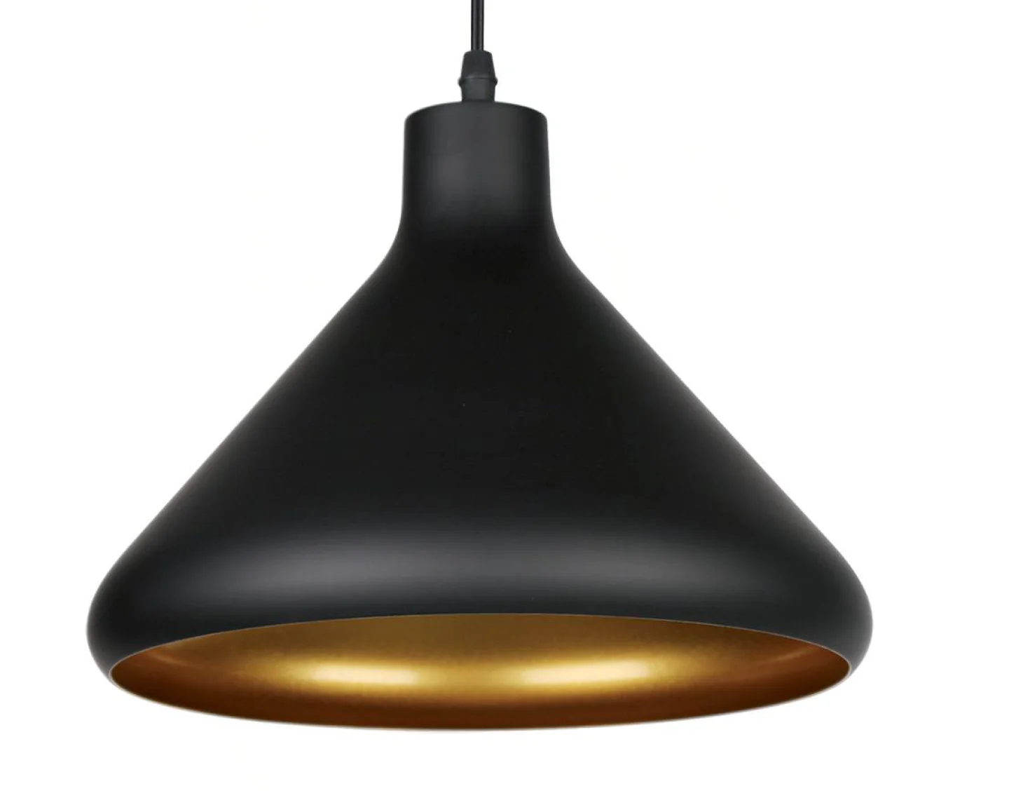 lamp pendel mat zwart goud led E27.